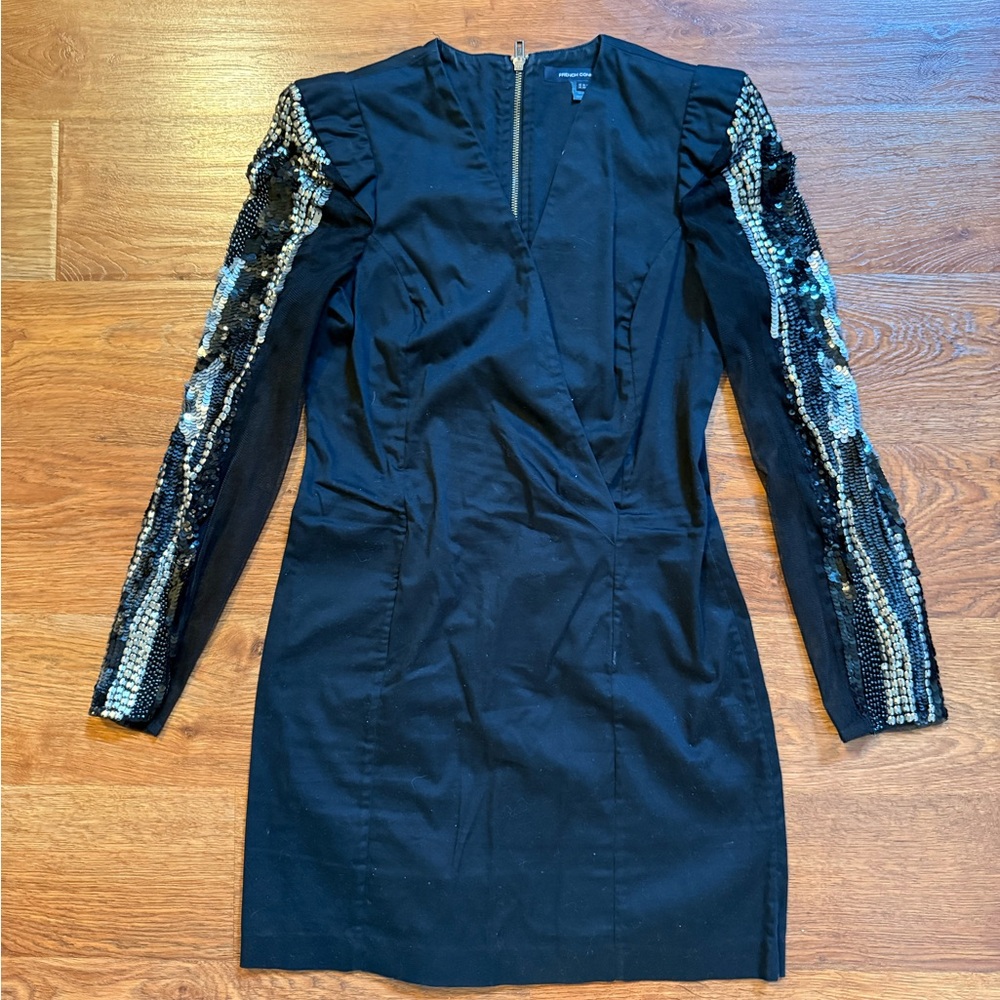 French Connection Black Dress with Sequin Detail